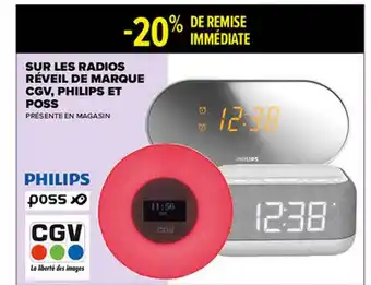 Carrefour Radios Réveil De Marque Cgv, Philips Et Poss offre