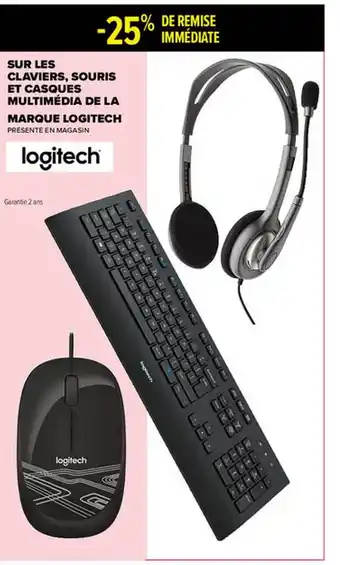 Carrefour Claviers, Souris Et Casques Multimédia De La Marque Logitech offre