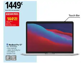 Carrefour Macbook Pro 13 offre