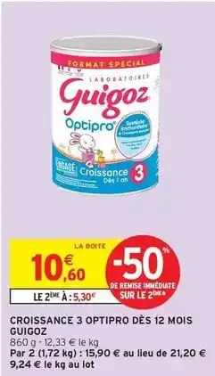 Intermarché Croissance 3 optipro des 12 mois offre