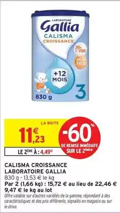 Intermarché Gallia - calisma croissance laboratoire offre