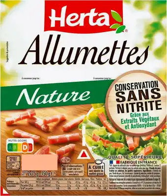 Match Herta allumettes sans nitrite offre