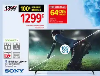 Carrefour Téléviseur Led 4k Sony offre
