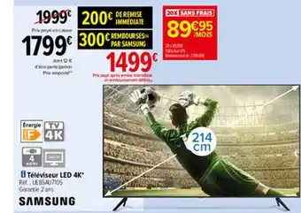 Carrefour Téléviseur Led 4k Samsung offre