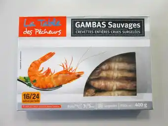 Match La table des pecheurs crevettes gambas entières crues offre