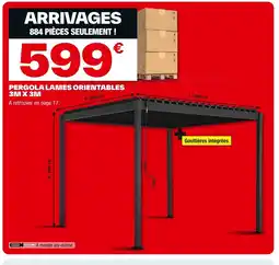 Brico Dépôt Pergola lames orientables 3mx3m offre