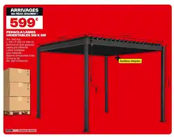 Brico Dépôt Pergola lames orientables 3m x 3m offre