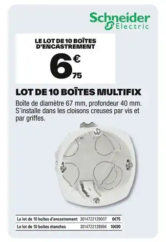 Brico Dépôt Lot de 10 boîtes multifix offre