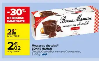 Carrefour Market Mousse Au Chocolat Bonne Maman offre
