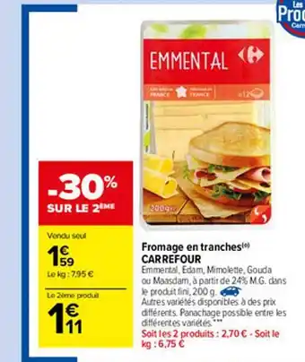 Carrefour Market Fromage En Tranches Carrefour offre