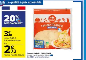 Carrefour Market Emmental Râpé Carrefour offre
