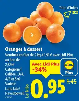 Lidl Oranges à dessert offre