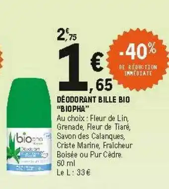E.Leclerc Déodorant Beill Bio offre
