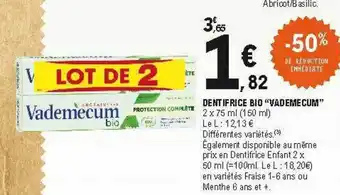 E.Leclerc Dentifrice Bio offre