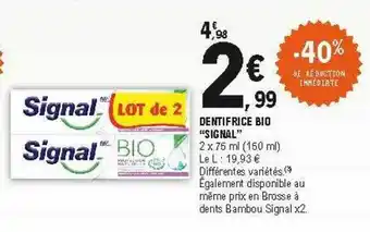 E.Leclerc Dentifrice Bio offre