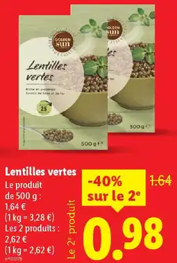 Lidl Lentilles vertes offre