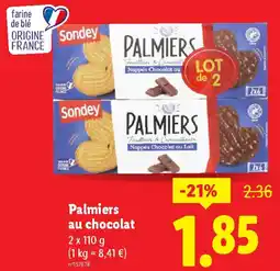 Lidl Palmiers au chocolat offre