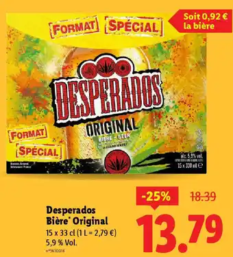 Lidl Desperados Bière Original offre