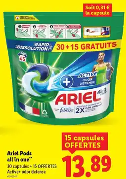 Lidl Ariel Pods all in one offre