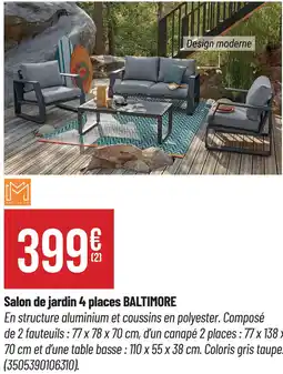 Bricorama Salon de jardin 4 places baltimore offre