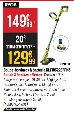 Bricorama Ryobi coupe-bordures à batterie rlt183225fpk3 offre