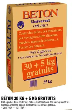 Batkor BÉTON Gratuits offre