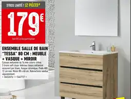 Batkor Ensemble salle de bain "tessa" 80 cm : meuble + vasque + miroir offre