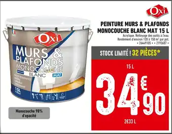 Batkor OXI Peinture murs & plafonds monocouche blanc mat offre