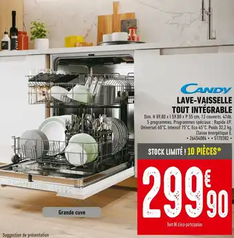 Batkor CANDY Lave-vaisselle tout intégrable offre