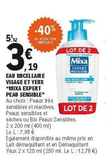 E.Leclerc Eau Micellaire Visage Et Yeux offre