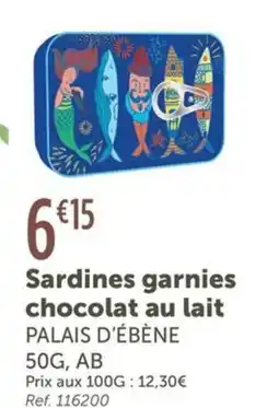 L'Eau Vive Sardines garnies chocolat au lait offre