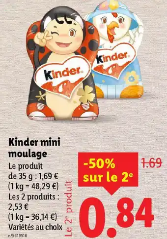 Lidl Kinder mini moulage offre