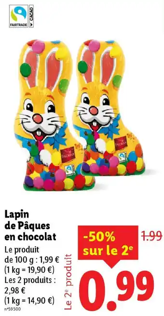 Lidl Lapin de Pâques en chocolat offre