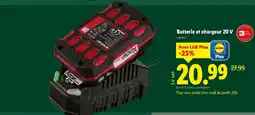 Lidl Batterie et chargeur 20 V offre