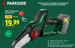 Lidl PARKSIDE Mini-tronçonneuse à bois sans fil offre