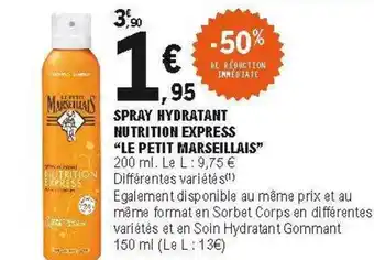 E.Leclerc Spray Hydratant Nutrition Express offre