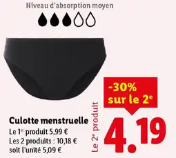 Lidl Culotte menstruelle offre