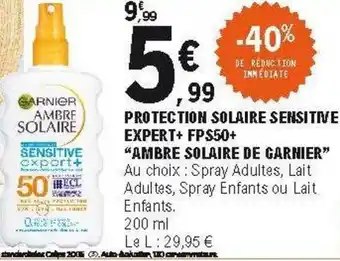 E.Leclerc Protection Solaire Sensitive Expert+ Fps50+ offre