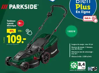 Lidl PARKSIDE Tondeuse à gazon électrique offre