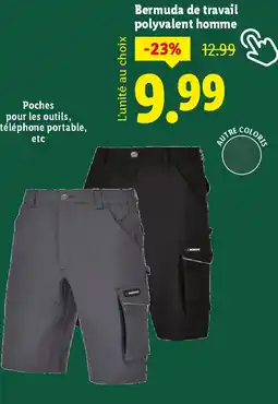 Lidl Bermuda de travail polyvalent homme offre