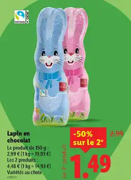 Lidl Lapin en chocolat offre