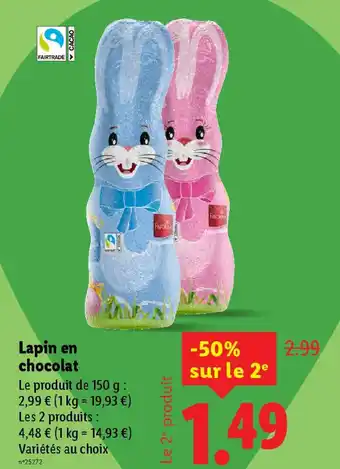 Lidl Lapin en chocolat offre