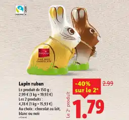 Lidl Lapin ruban offre