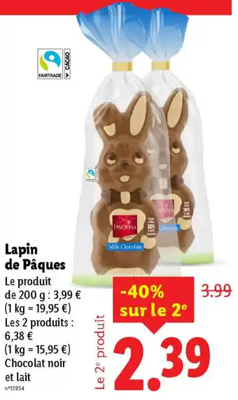 Lidl Lapin de Pâques offre