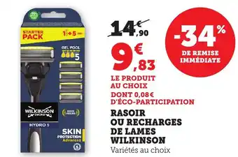 Bi1 Rasoir ou recharges de lames wilkinson offre