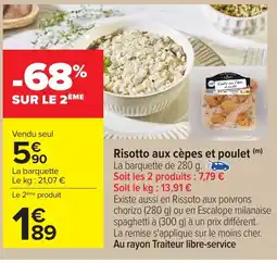 Carrefour Risotto aux cèpes et poulet offre