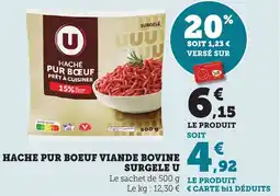 Bi1 Hache pur boeuf viande bovine surgele u offre