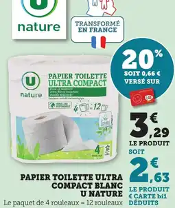 Bi1 Papier toilette ultra compact blanc u nature offre