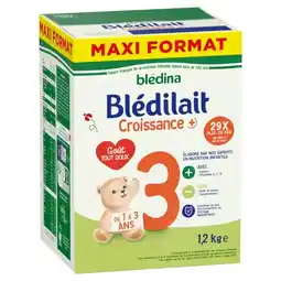 Carrefour BLEDINA Lait en poudre Croissance + Blédilait Maxi Format offre