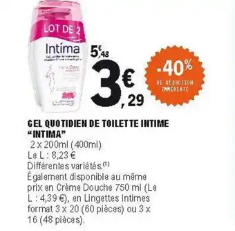 E.Leclerc Gel Quotidien De Toilette Intime offre